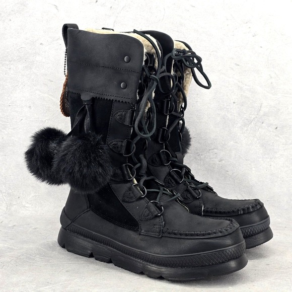 Manitobah Mukluks WP Pacific‎ Half Winter Boots Womens Size 7.5 Black Noir - Picture 1 of 11